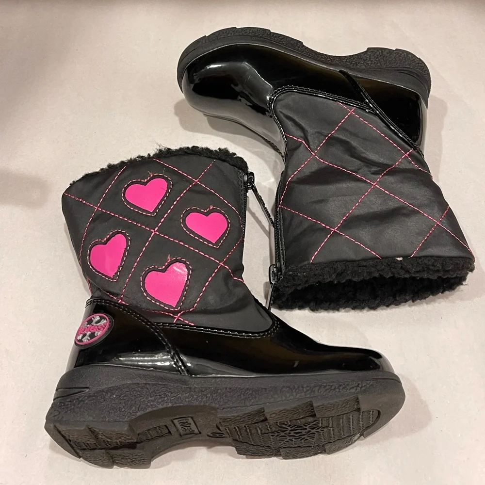 TOTES GIRLS HEARTFUL WINTER BOOT/BLACK
